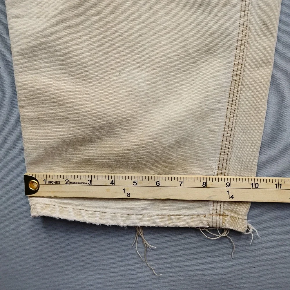 Vintage Carhartt Thrashed Carpenter Pants Tan Canvas Workwear 40x30 Distressed